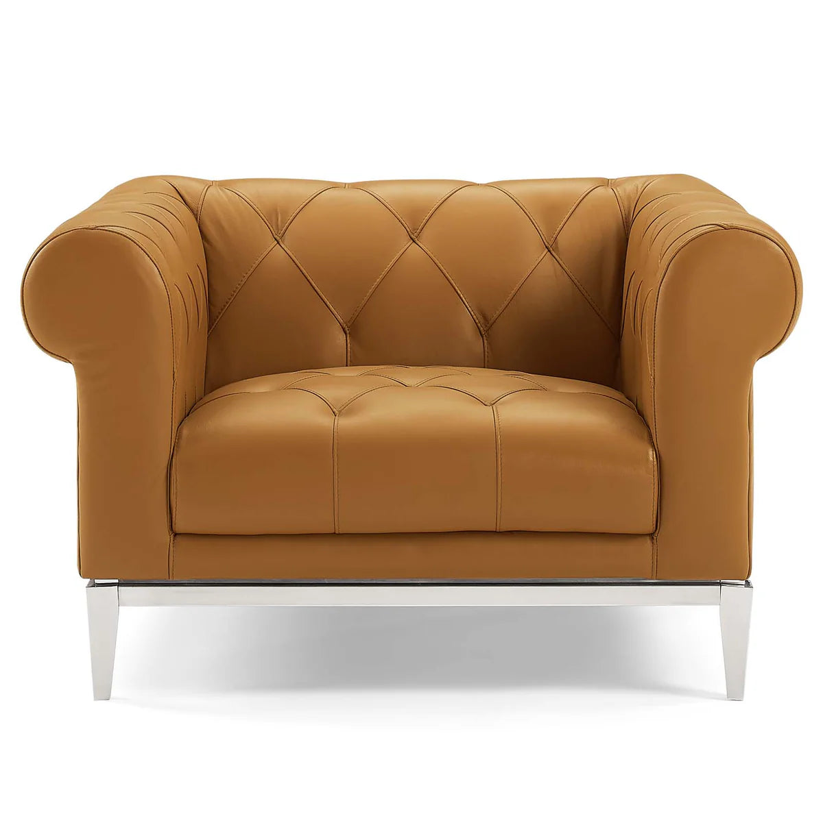 Mickey Leatherette 1 Seater Sofa in Royal Orange Colour