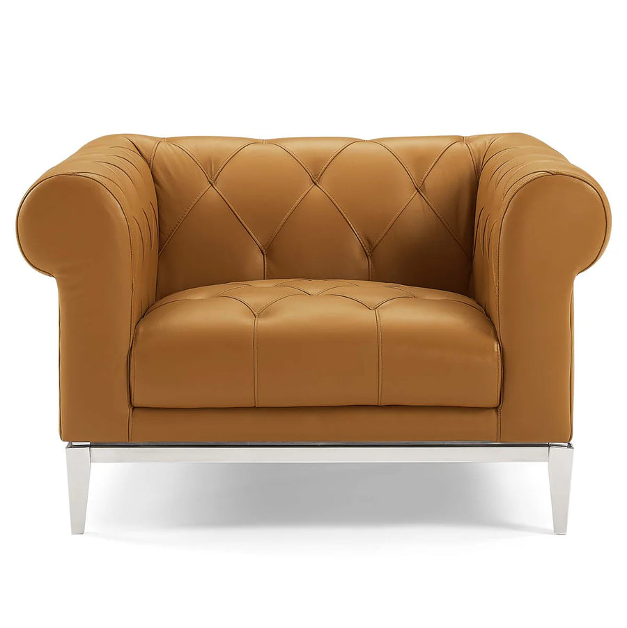 Mickey Leatherette 1 Seater Sofa In Royal Orange Colour - Febonic Living