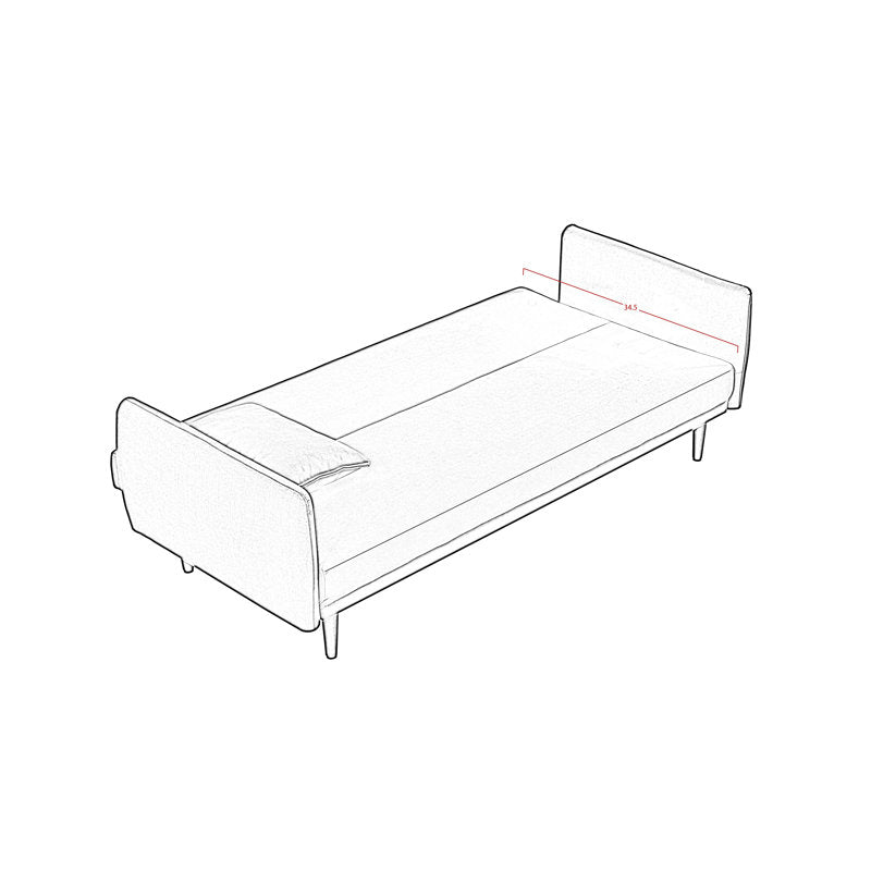 Aster Velvet 3 Seater Convertible Sofa Cum Bed In Oxford Blue Colour