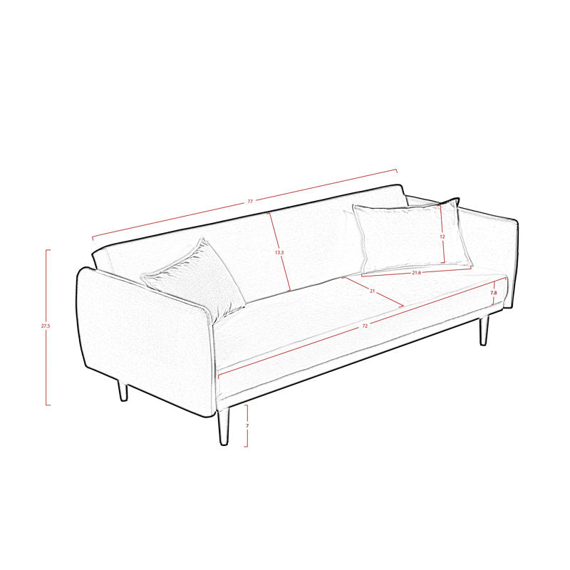 Aster Velvet 3 Seater Convertible Sofa Cum Bed In Oxford Blue Colour