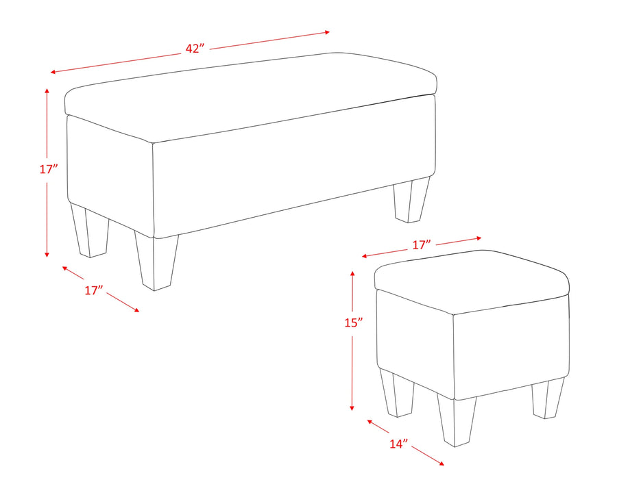 Milly Fabric Ottoman In Ash Grey Colour With Storage - Febonic Living
