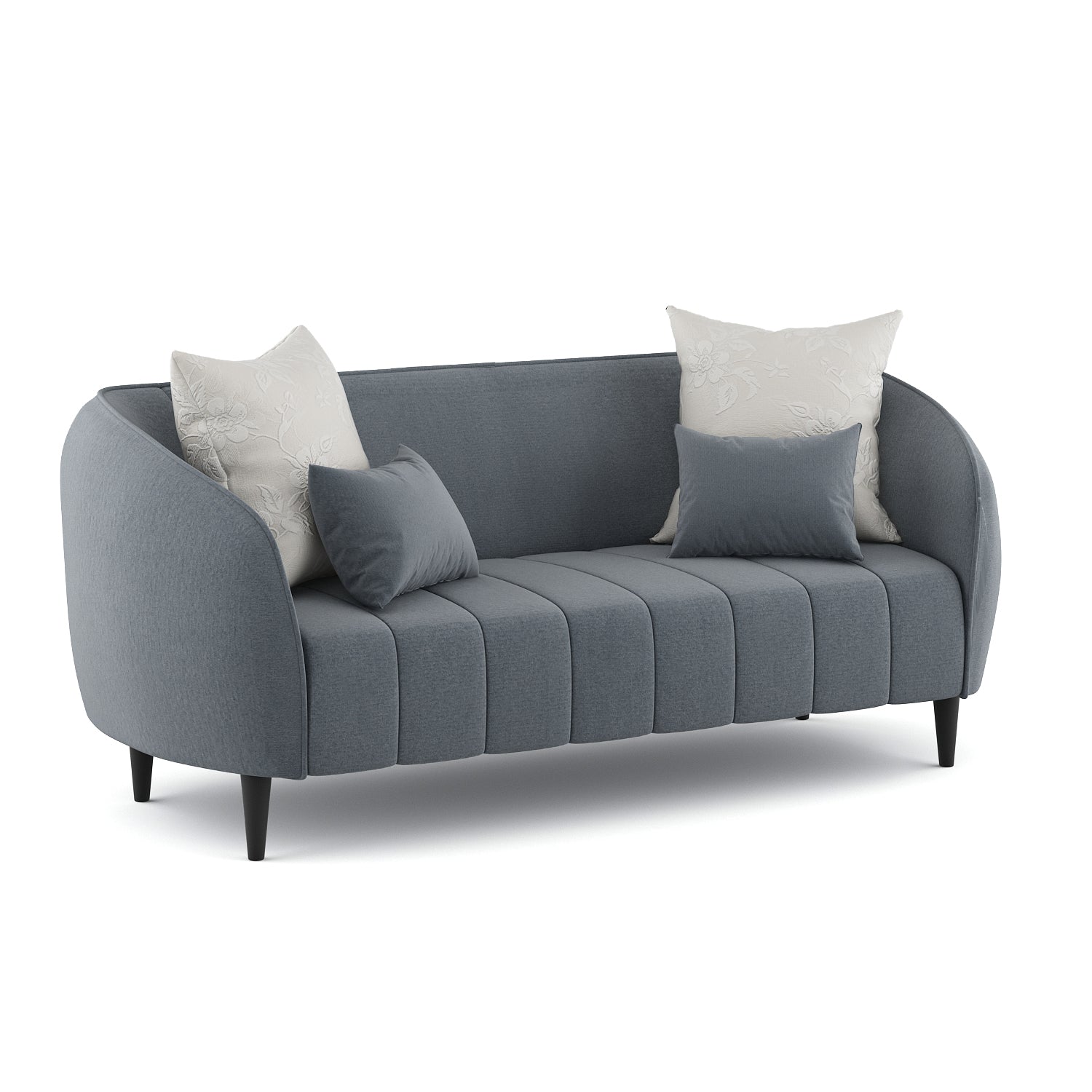 Eldric Velvet 2 Seater Sofa In Pupple Grey Colour