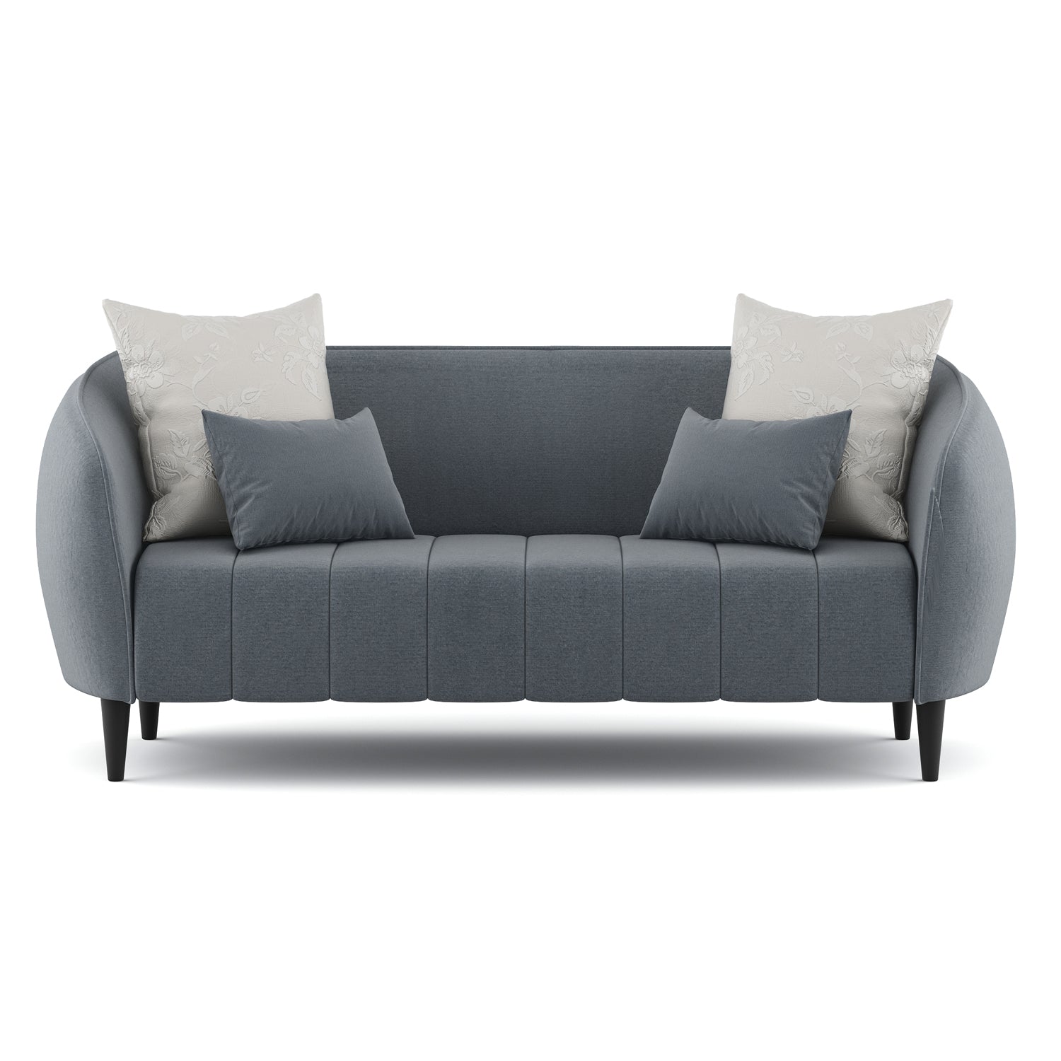 Eldric Velvet 2 Seater Sofa In Pupple Grey Colour