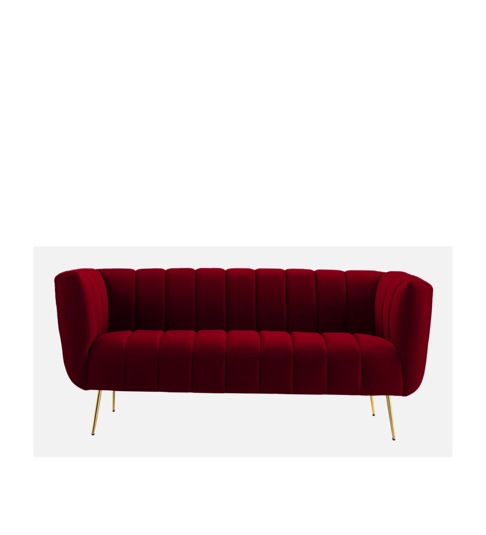 Elegant Velvet 2 Seater Sofa In Maroon Colour