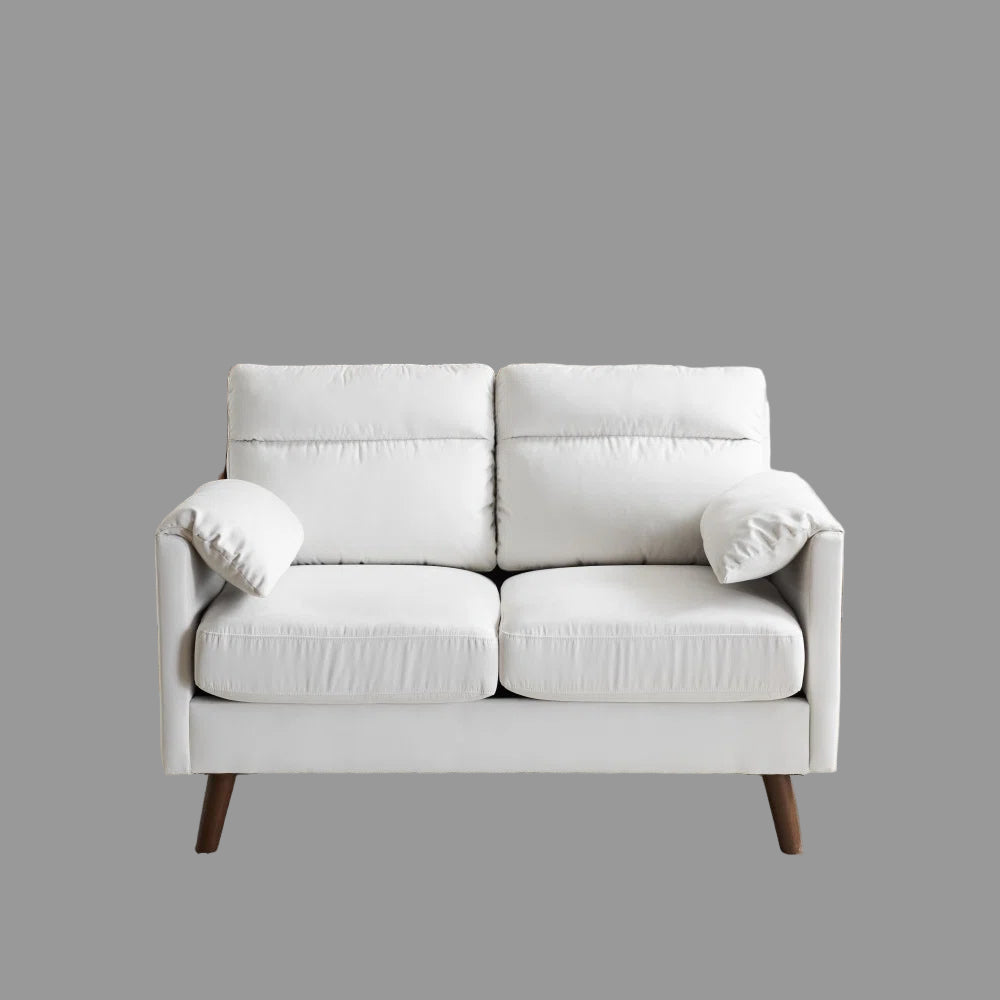Elis Velvet 2 Seater Sofa In Warm White Colour