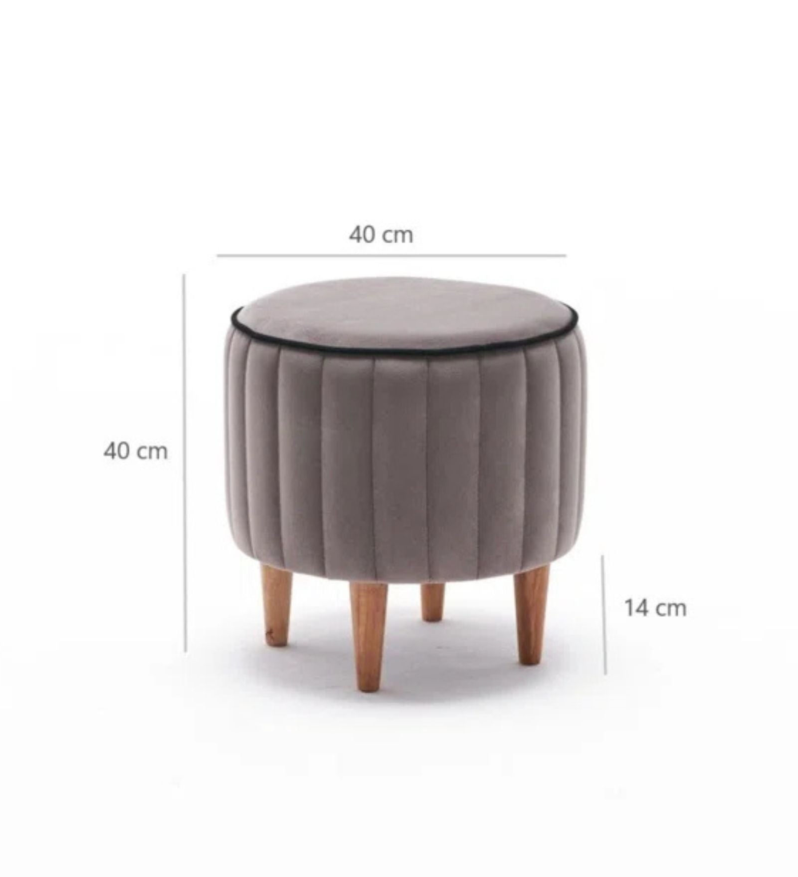 Ellie Velvet Pouffe In Pearl Grey Colour
