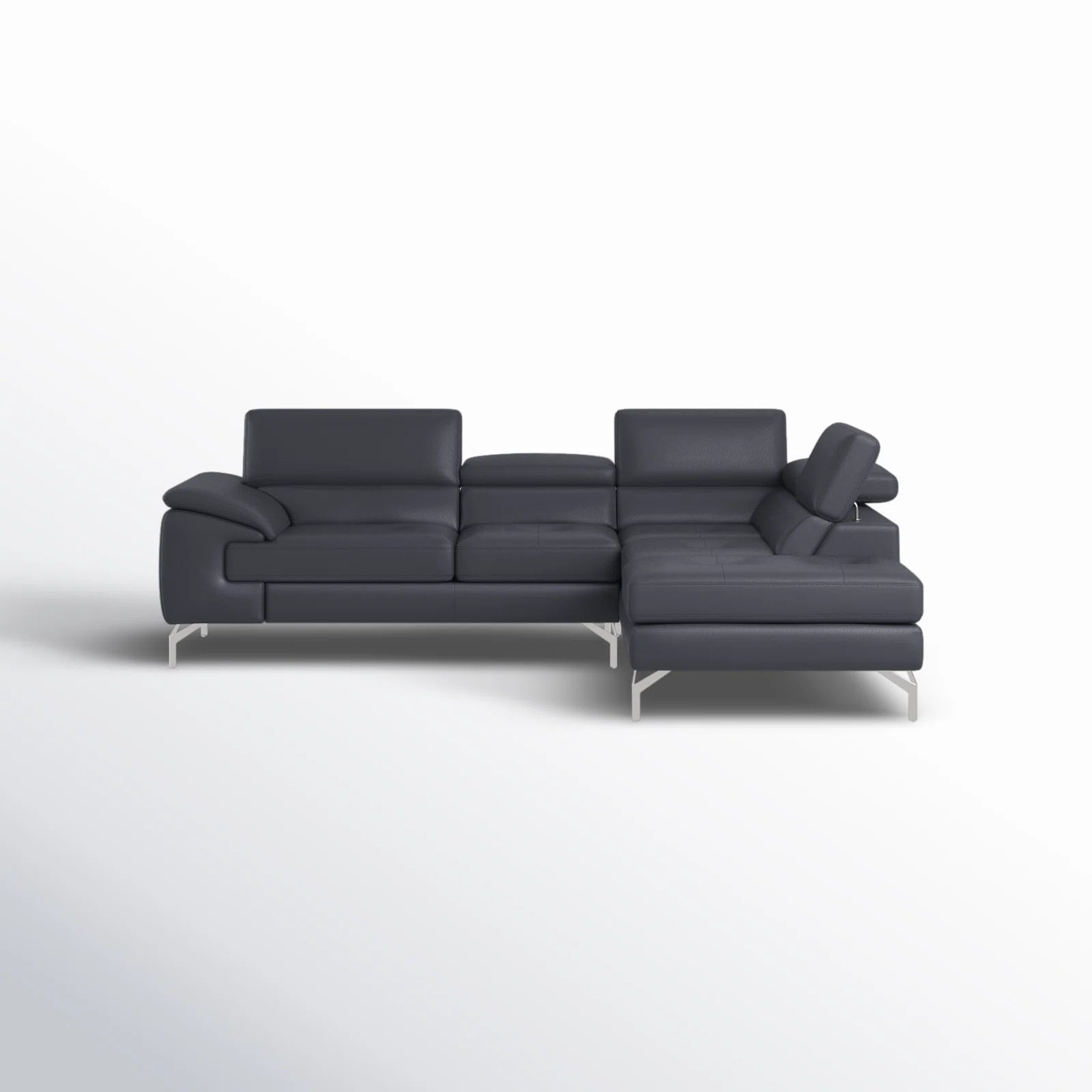 Wexi Leatherette Modular Sectional Sofa In Light Black Colour