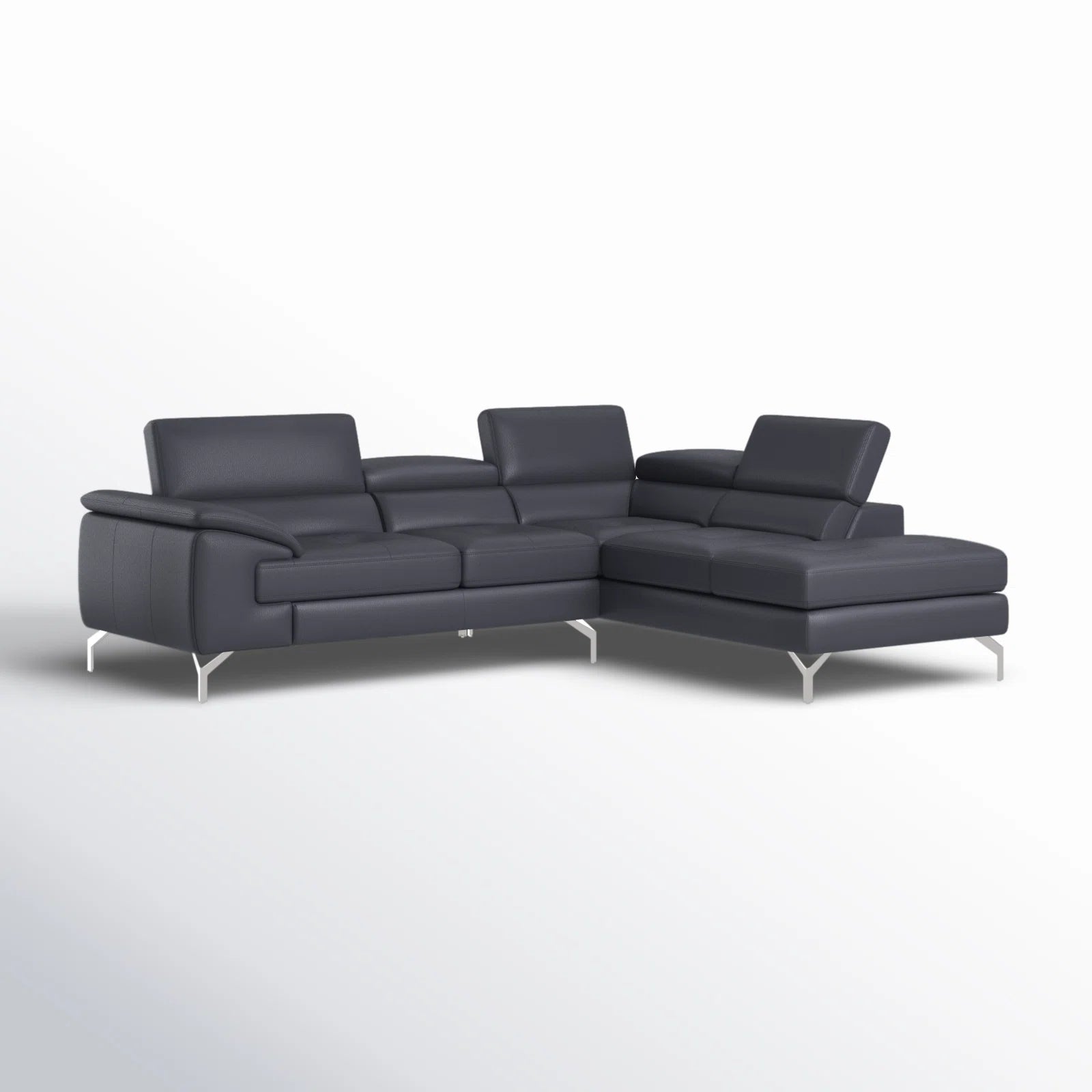 Wexi Leatherette Modular Sectional Sofa In Light Black Colour