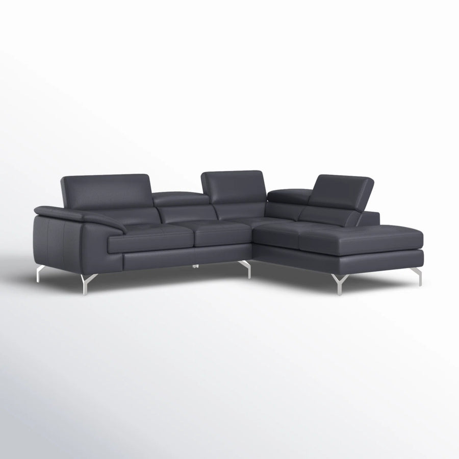 Wexi Leatherette Modular Sectional Sofa In Light Black Colour - Febonic Living