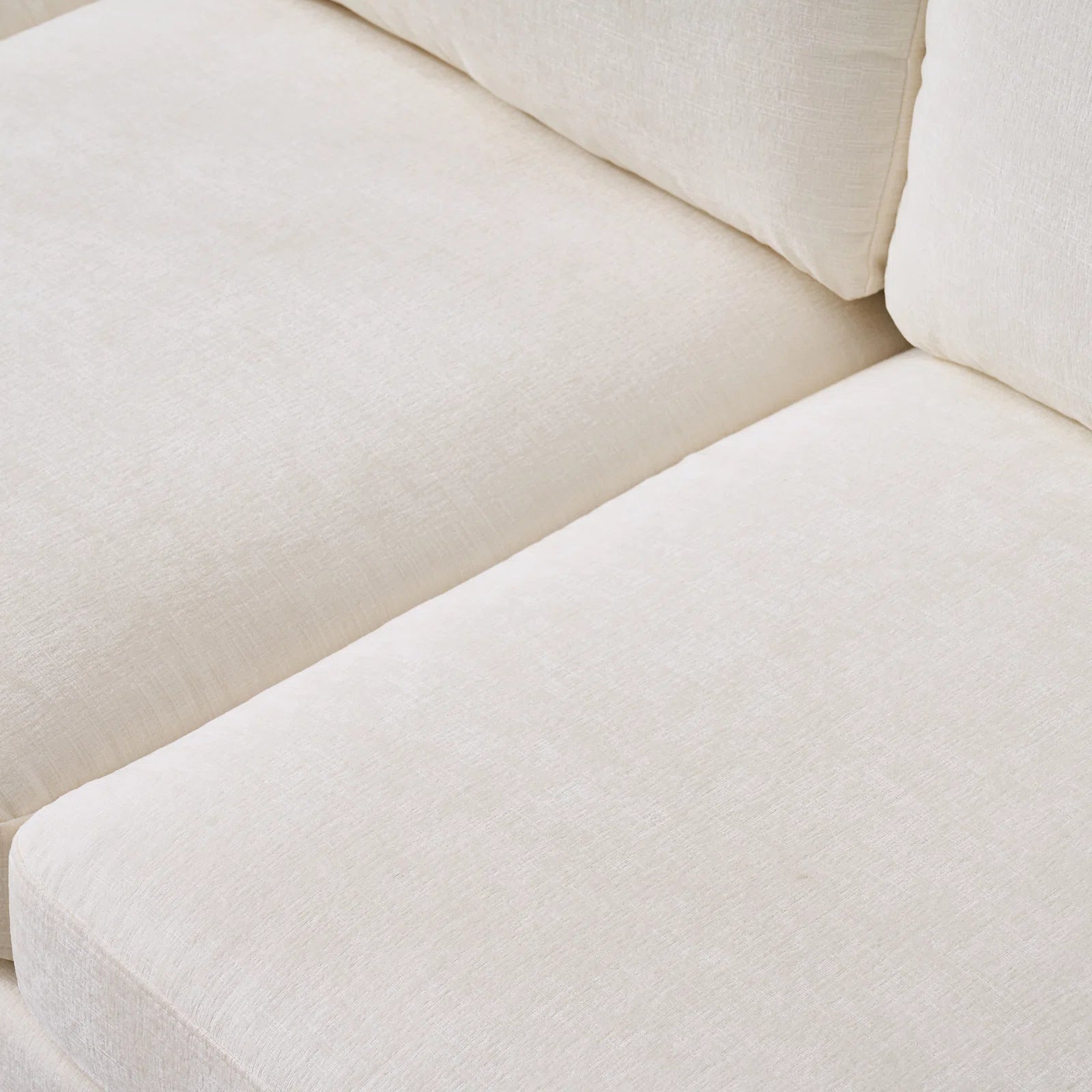 Elson Fabric 6 Seater Sectional Sofa In Ivory Cream Colour