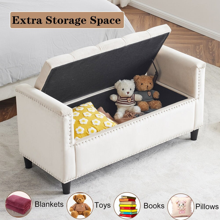 Cairo Velvet 2 Seater Recamier In Camel Beige Colour With Storage - Febonic Living