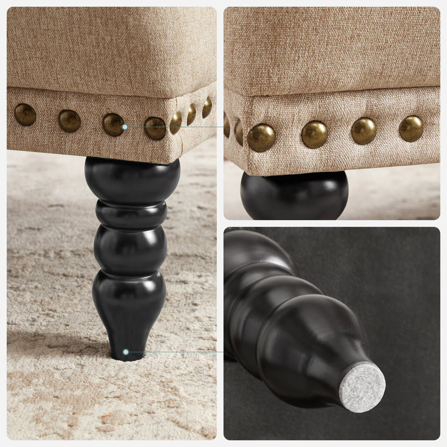 Comfora Fabric Arm Chair In Ivory Cream Colour - Febonic Living