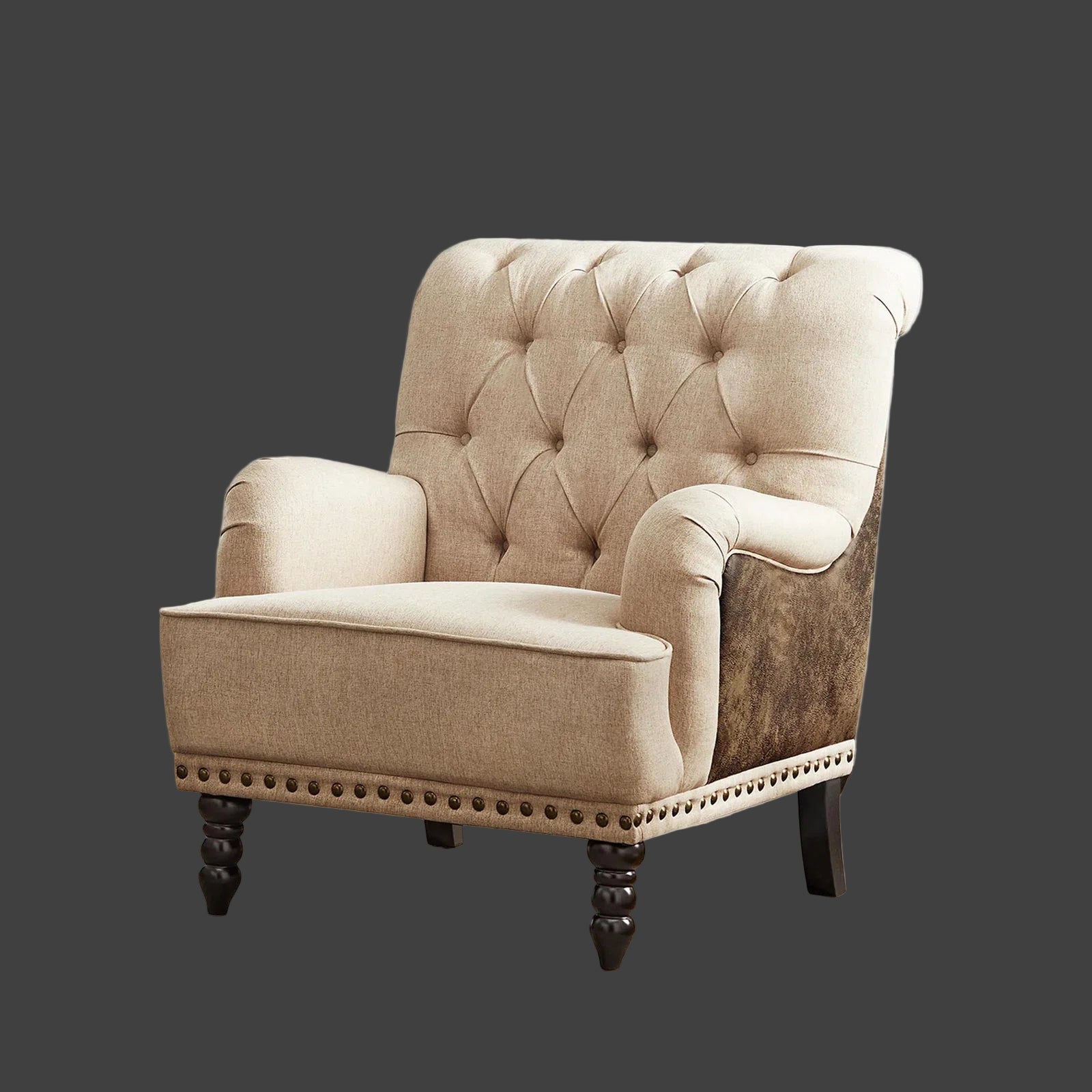 Comfora Fabric Arm Chair In Ivory Cream Colour