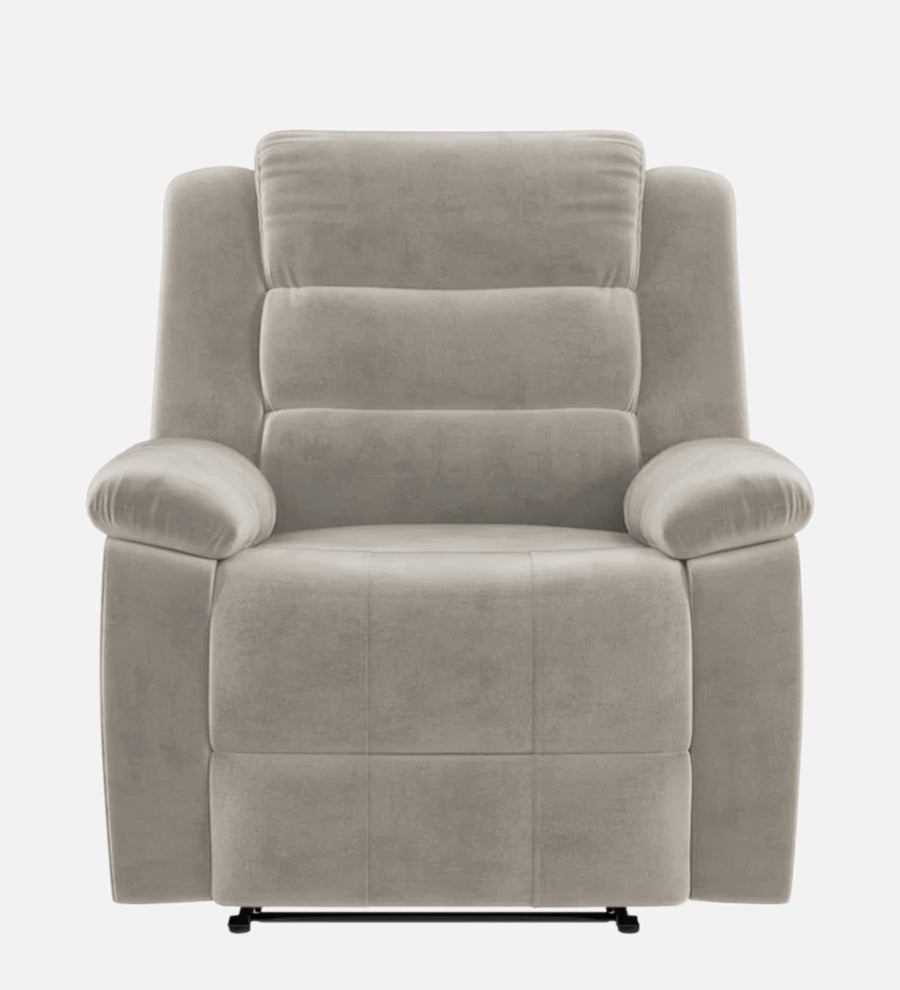 Erra 1 Seater Motorized Fabric Recliner - Ash Grey - Front View by Febonic Living