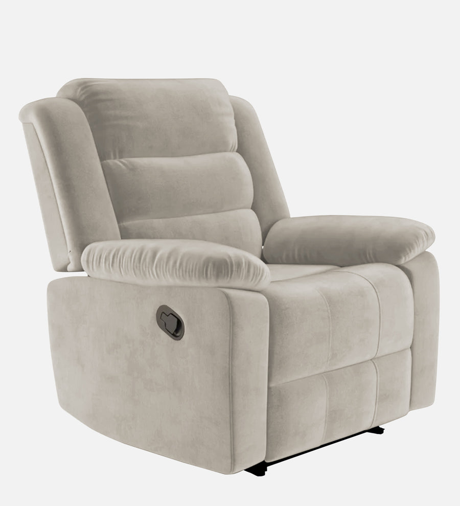 Erra 1 Seater Motorized Fabric Recliner - Ash Grey - Side View by Febonic Living