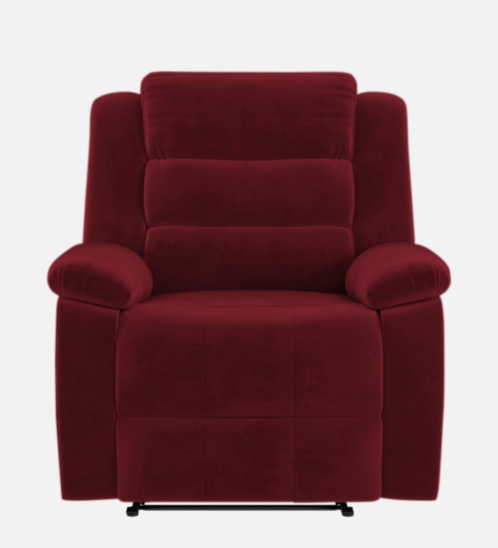 Erra 1 Seater Motorized Fabric Recliner - Blood Maroon - Front View by Febonic Living
