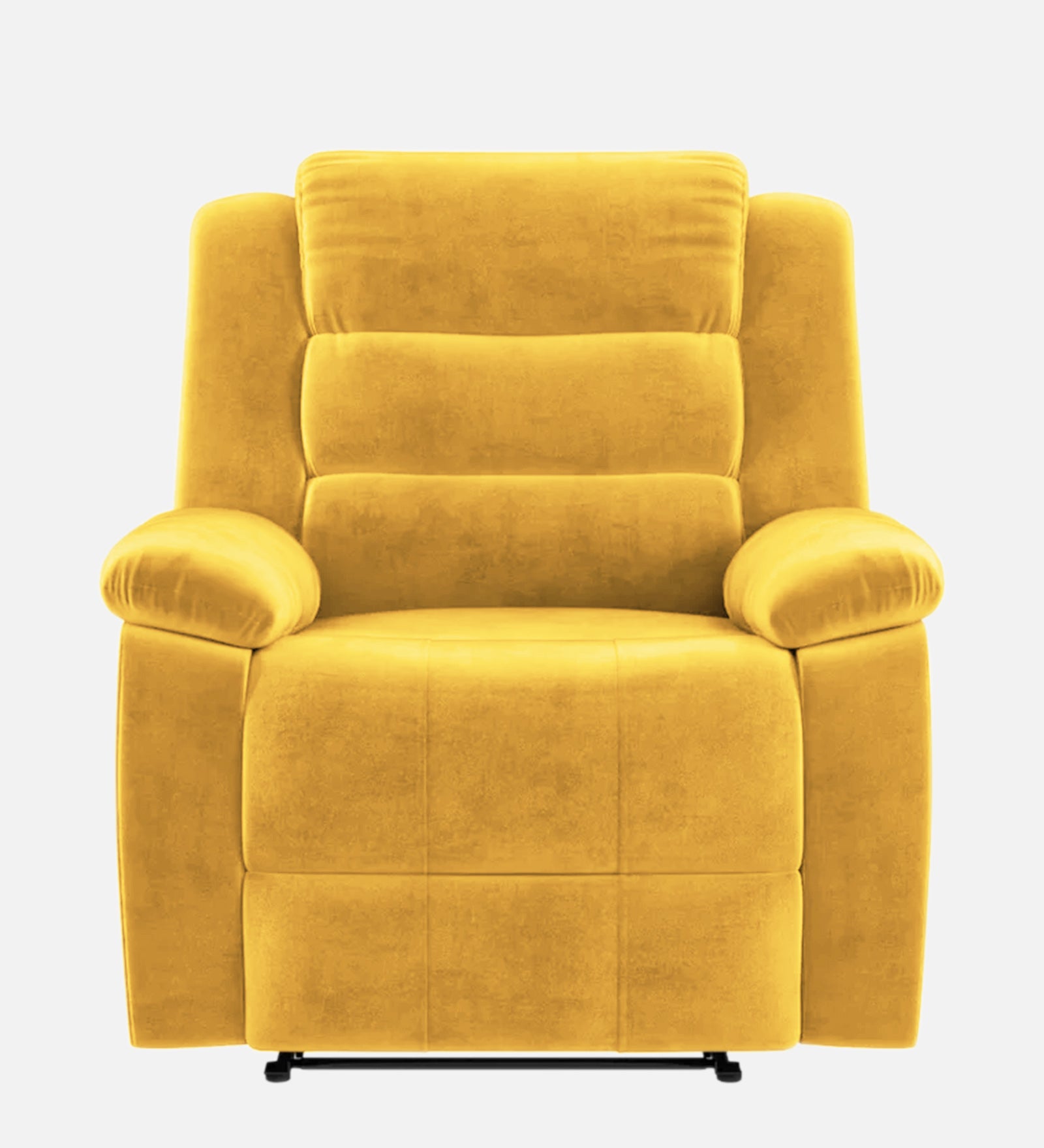 Erra 1 Seater Motorized Fabric Recliner - Bold Yellow - Front View by Febonic Living
