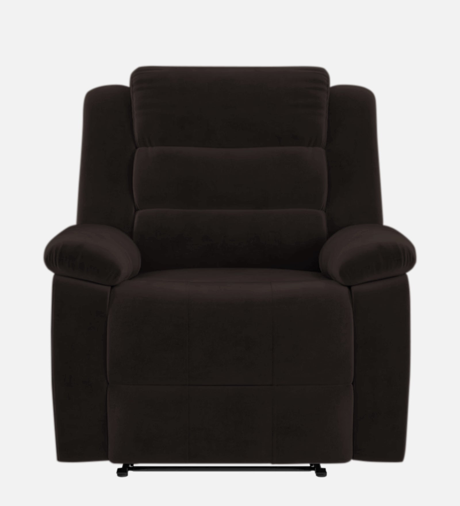 Erra 1 Seater Motorized Fabric Recliner - Cara Brown - Front View by Febonic Living