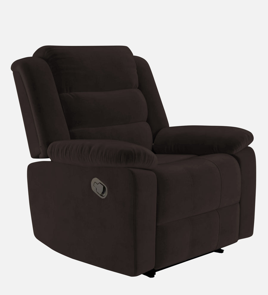 Erra 1 Seater Motorized Fabric Recliner - Cara Brown - Side View by Febonic Living