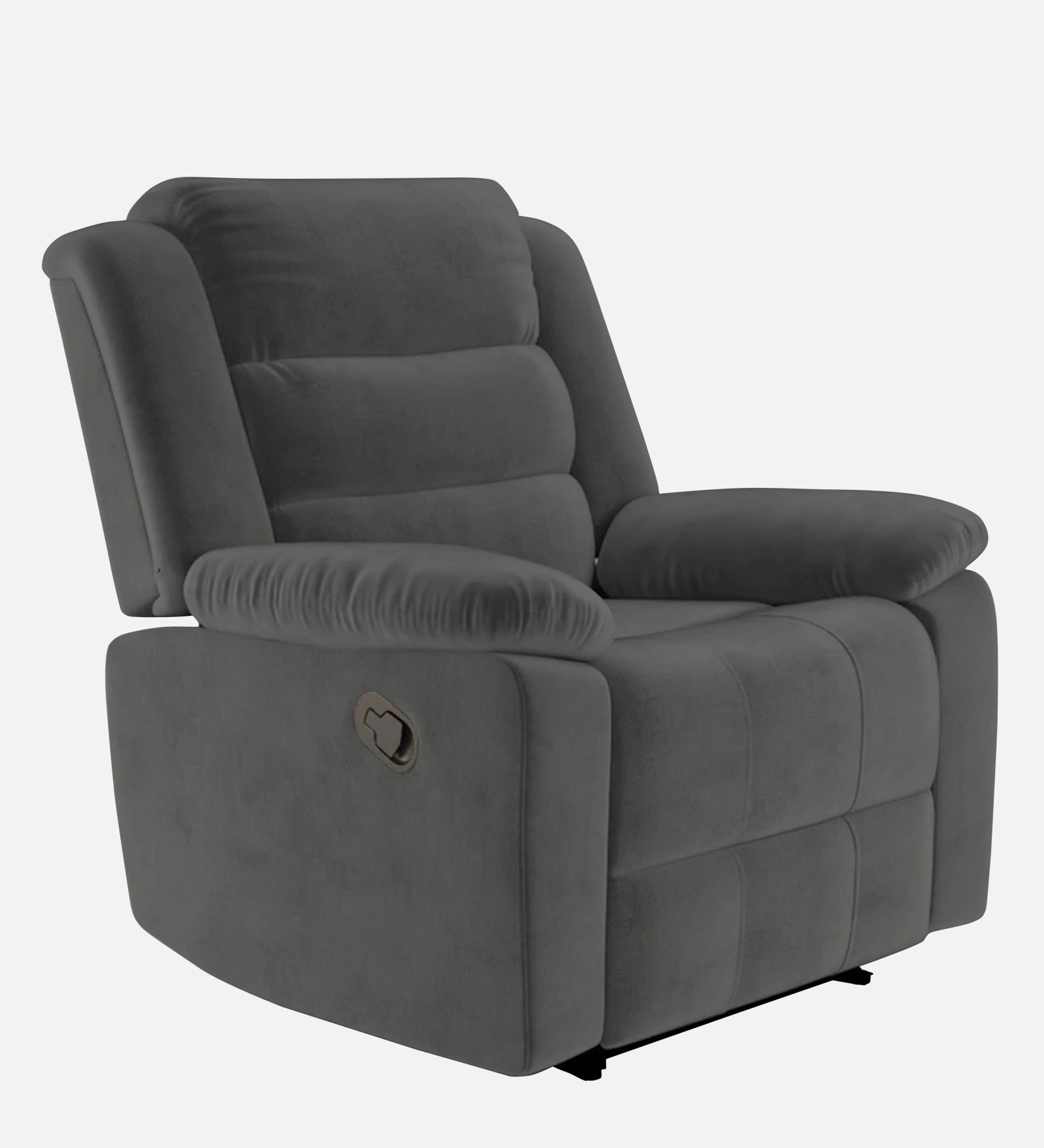Erra 1 Seater Motorized Fabric Recliner - Charcoal Grey - Side View by Febonic Living