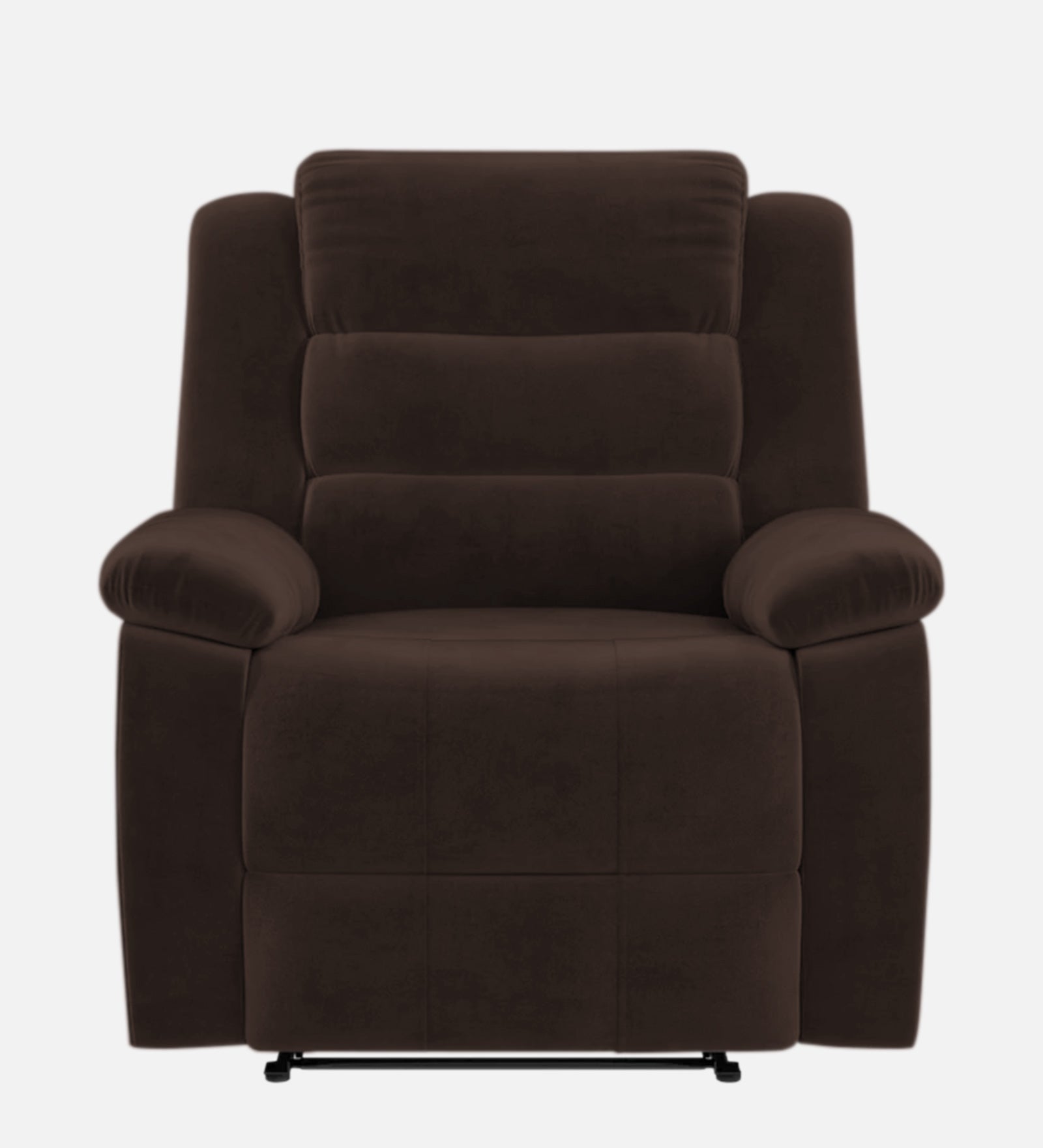 Erra 1 Seater Motorized Fabric Recliner - Coffee Brown - Front View by Febonic Living