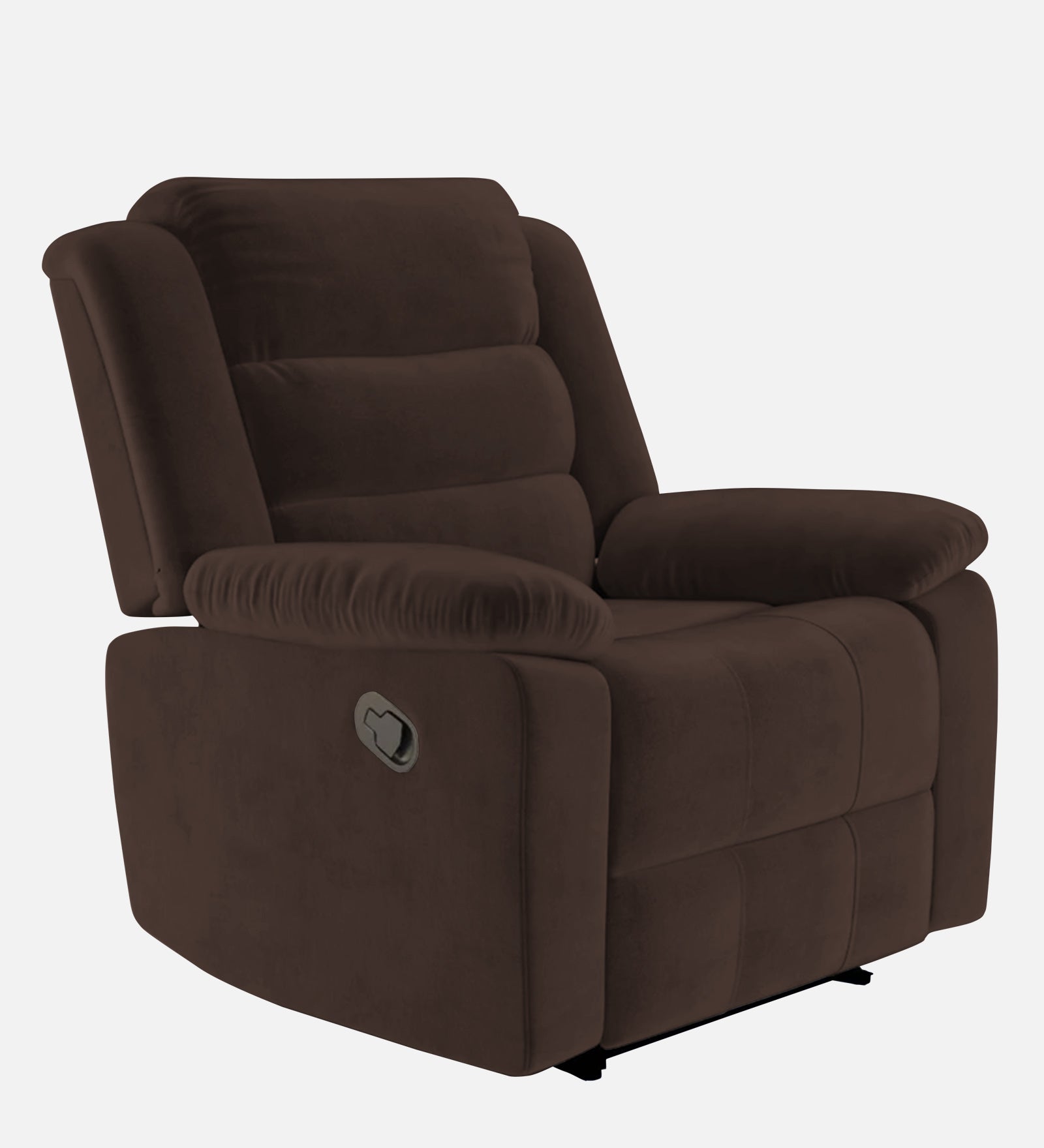 Erra 1 Seater Motorized Fabric Recliner - Coffee Brown - Side View by Febonic Living