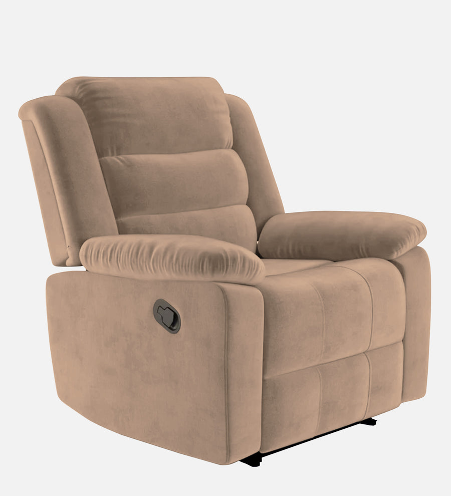 Erra 1 Seater Motorized Fabric Recliner - Cookie Beige - Side View by Febonic Living
