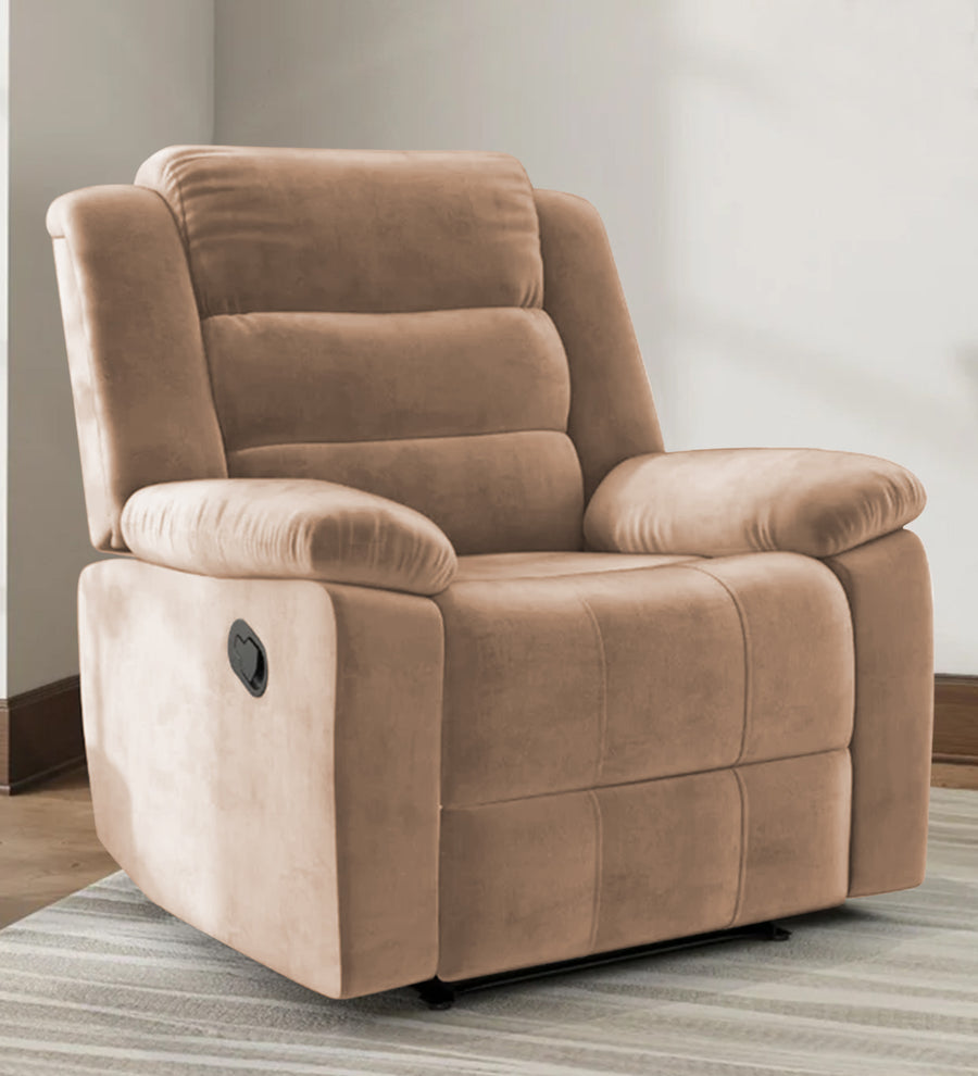 Erra 1 Seater Motorized Fabric Recliner - Cosmic Beige - Living View by Febonic Living