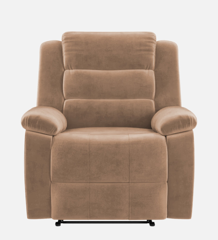 Erra 1 Seater Motorized Fabric Recliner - Cosmic Beige - Front View by Febonic Living