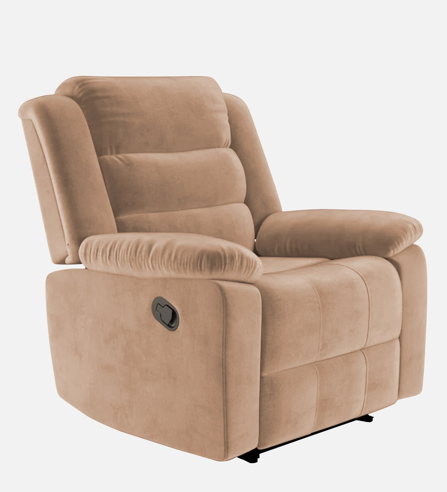 Erra 1 Seater Motorized Fabric Recliner - Cosmic Beige - Side View by Febonic Living