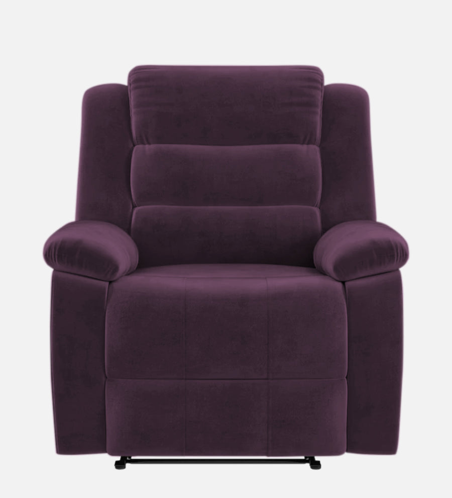Erra 1 Seater Motorized Fabric Recliner - Greek Purple - Front View by Febonic Living