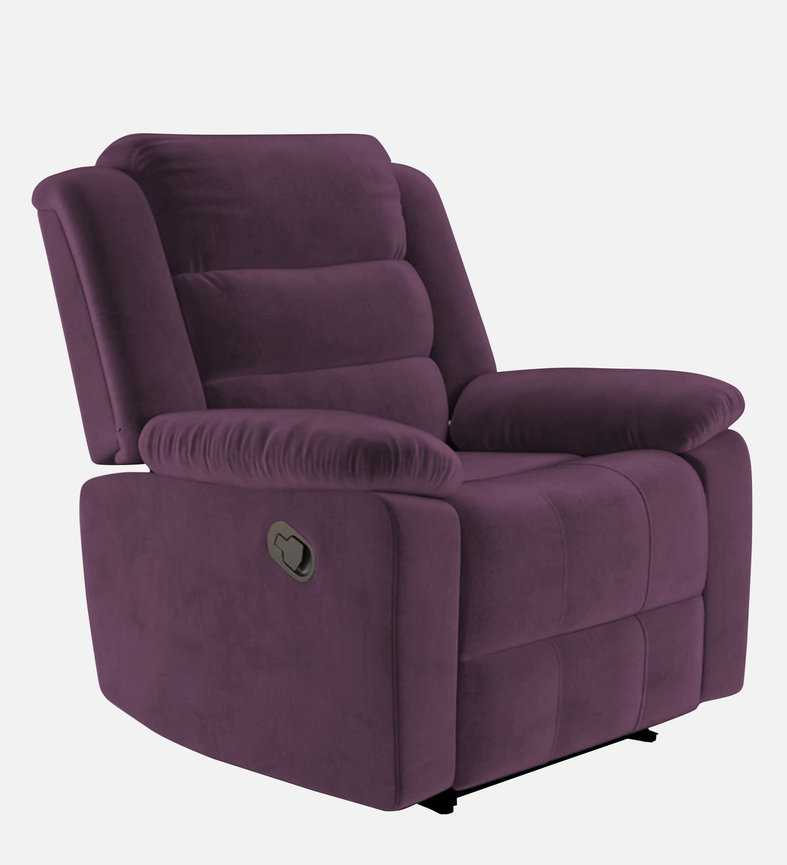 Erra 1 Seater Motorized Fabric Recliner - Greek Purple - Side View by Febonic Living