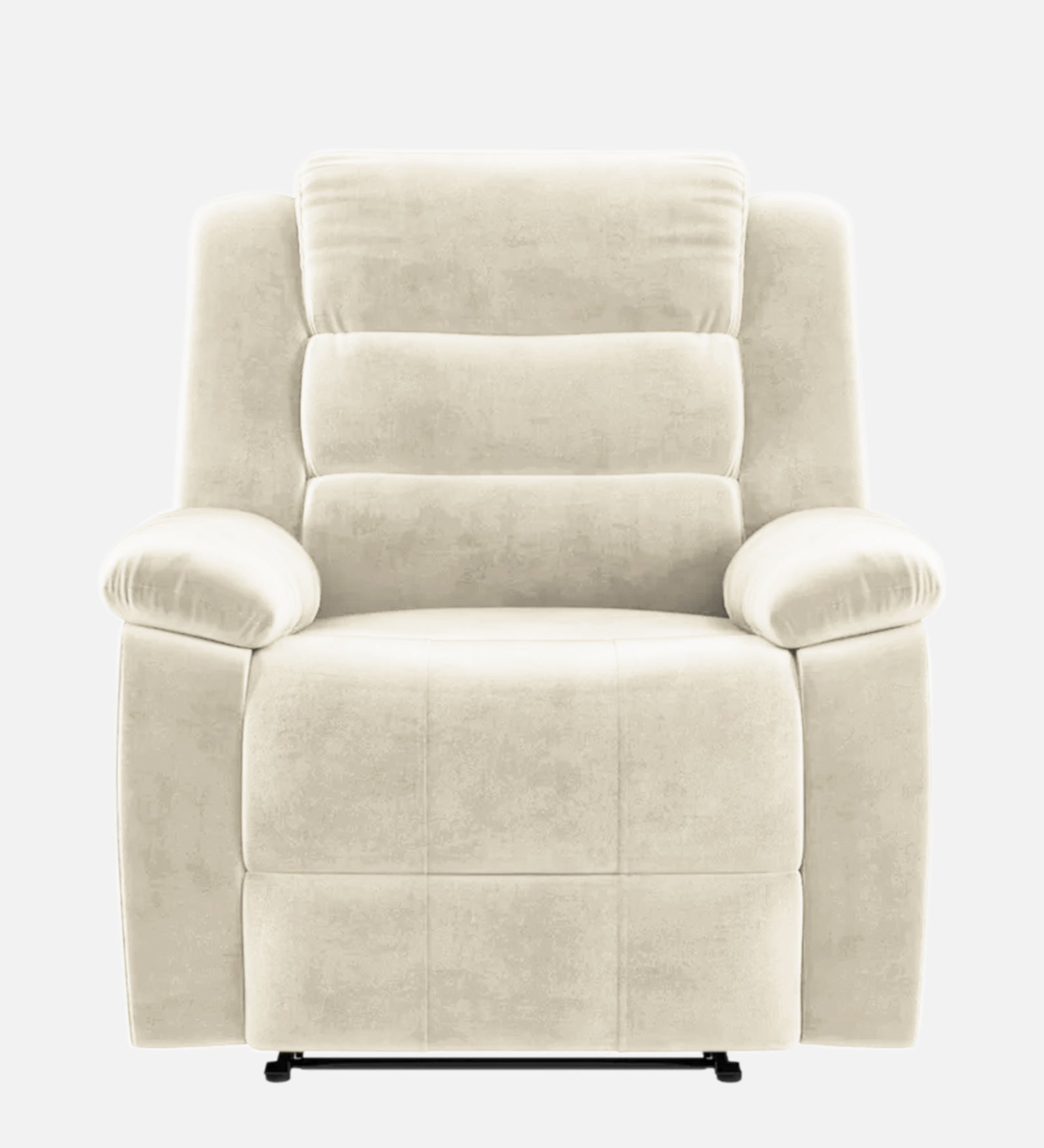 Erra 1 Seater Motorized Fabric Recliner - Ivory Cream - Front View by Febonic Living