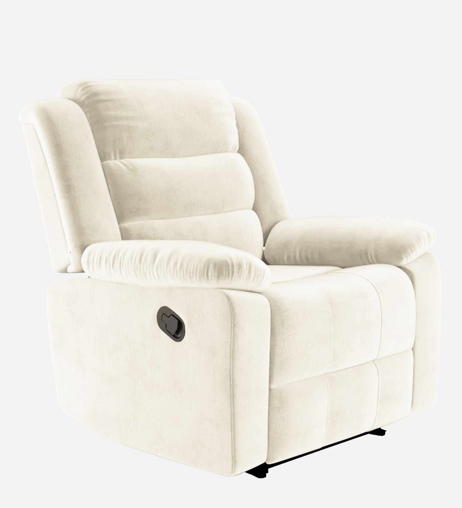Erra 1 Seater Motorized Fabric Recliner - Ivory Cream - Side View by Febonic Living