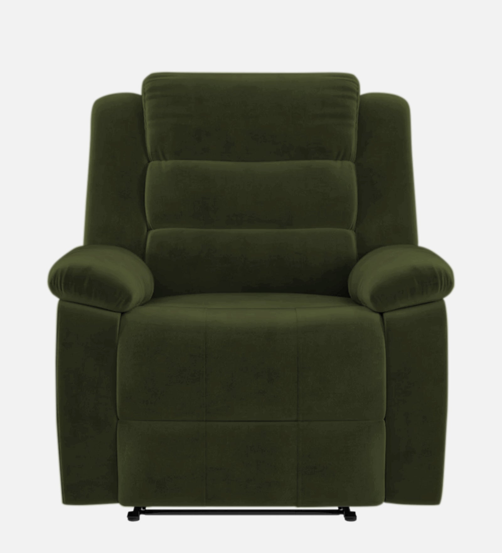 Erra 1 Seater Motorized Fabric Recliner - Olive Green - Front View by Febonic Living