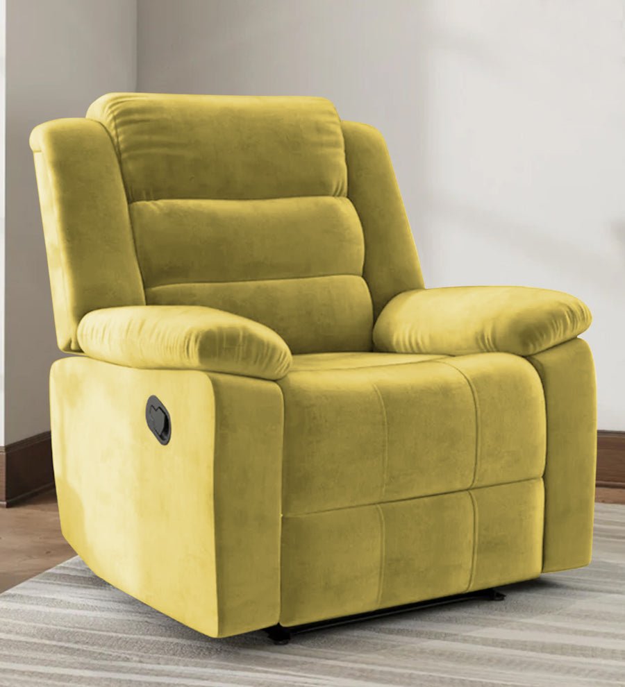 Erra 1 Seater Motorized Fabric Recliner - Parrot Green - Living View by Febonic Living