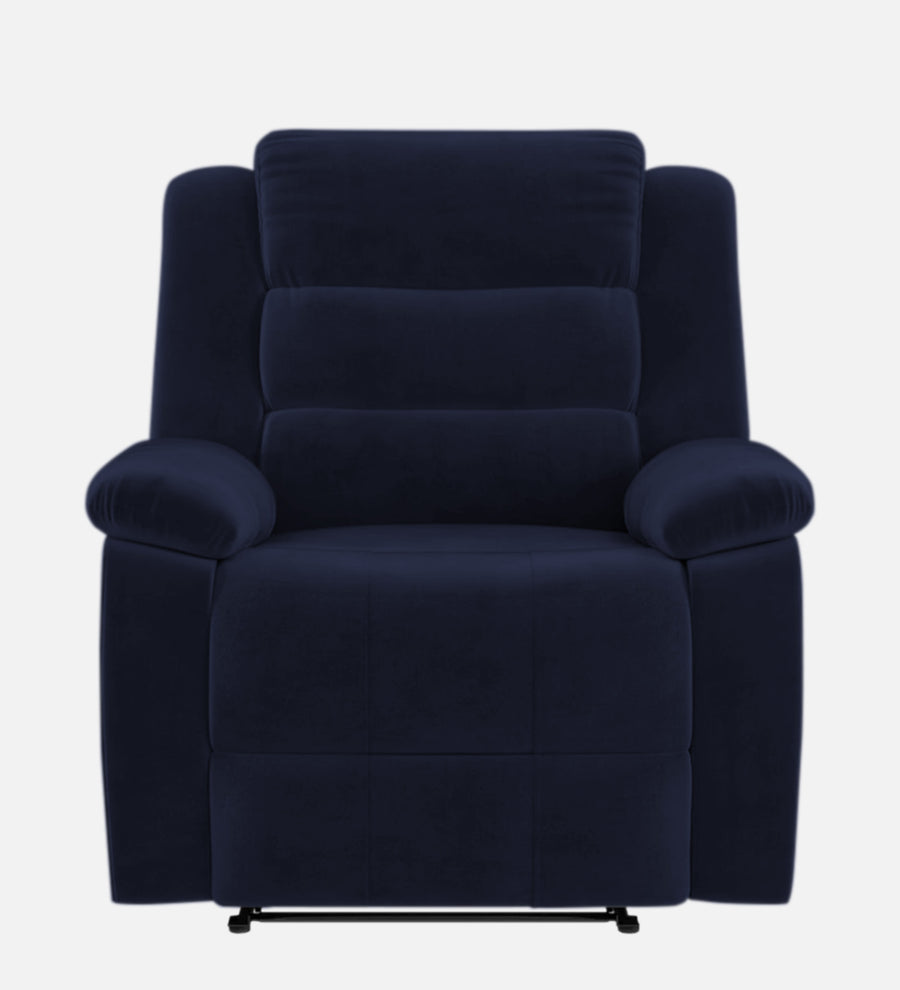 Erra 1 Seater Motorized Fabric Recliner - Royal Blue - Front View by Febonic Living