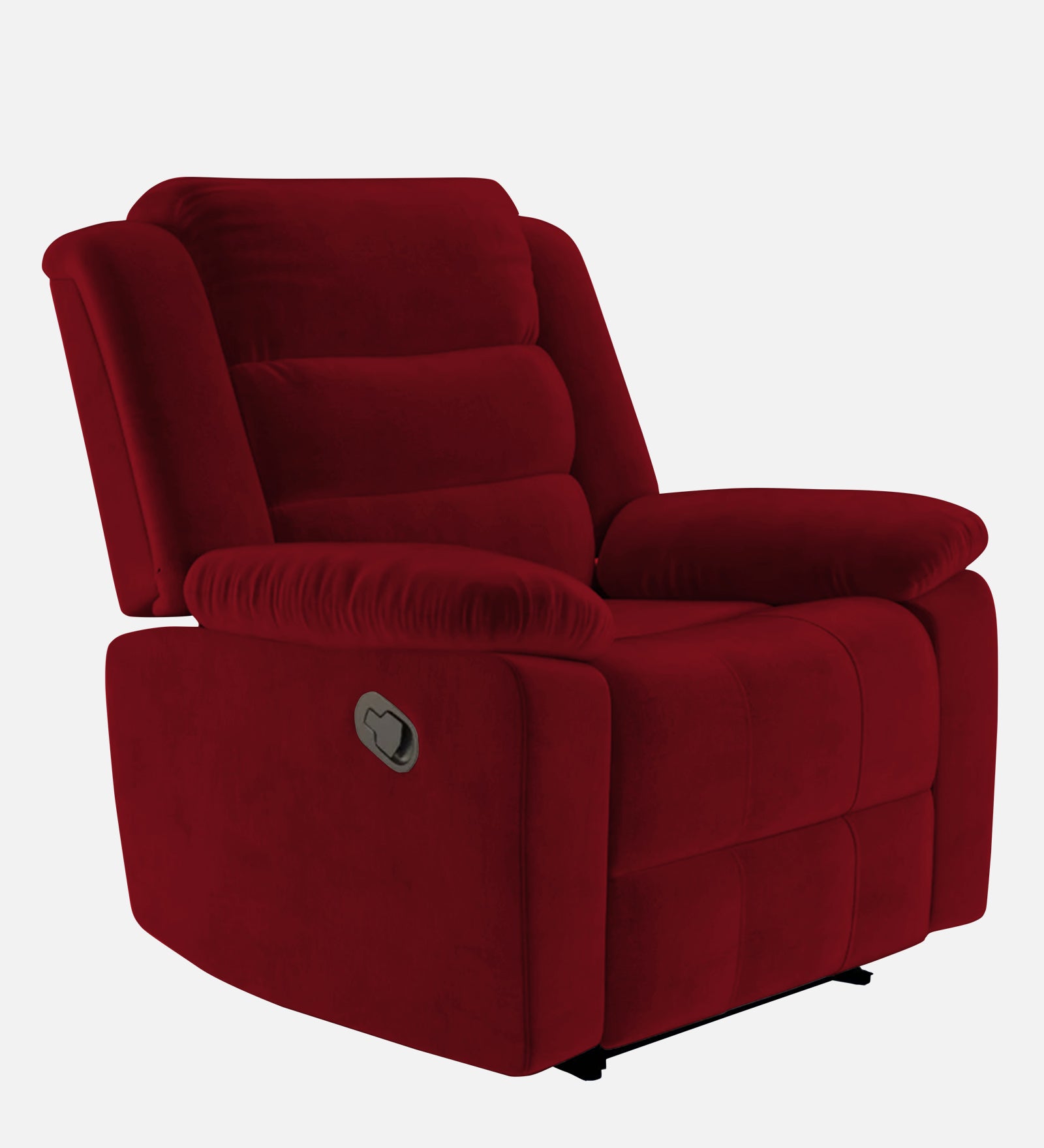 Erra 1 Seater Motorized Fabric Recliner - Ruby Red - Side View by Febonic Living