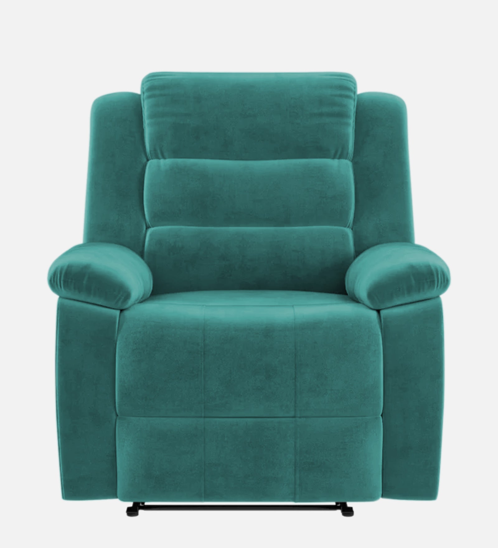 Erra 1 Seater Motorized Fabric Recliner - Sea Green - Front View by Febonic Living