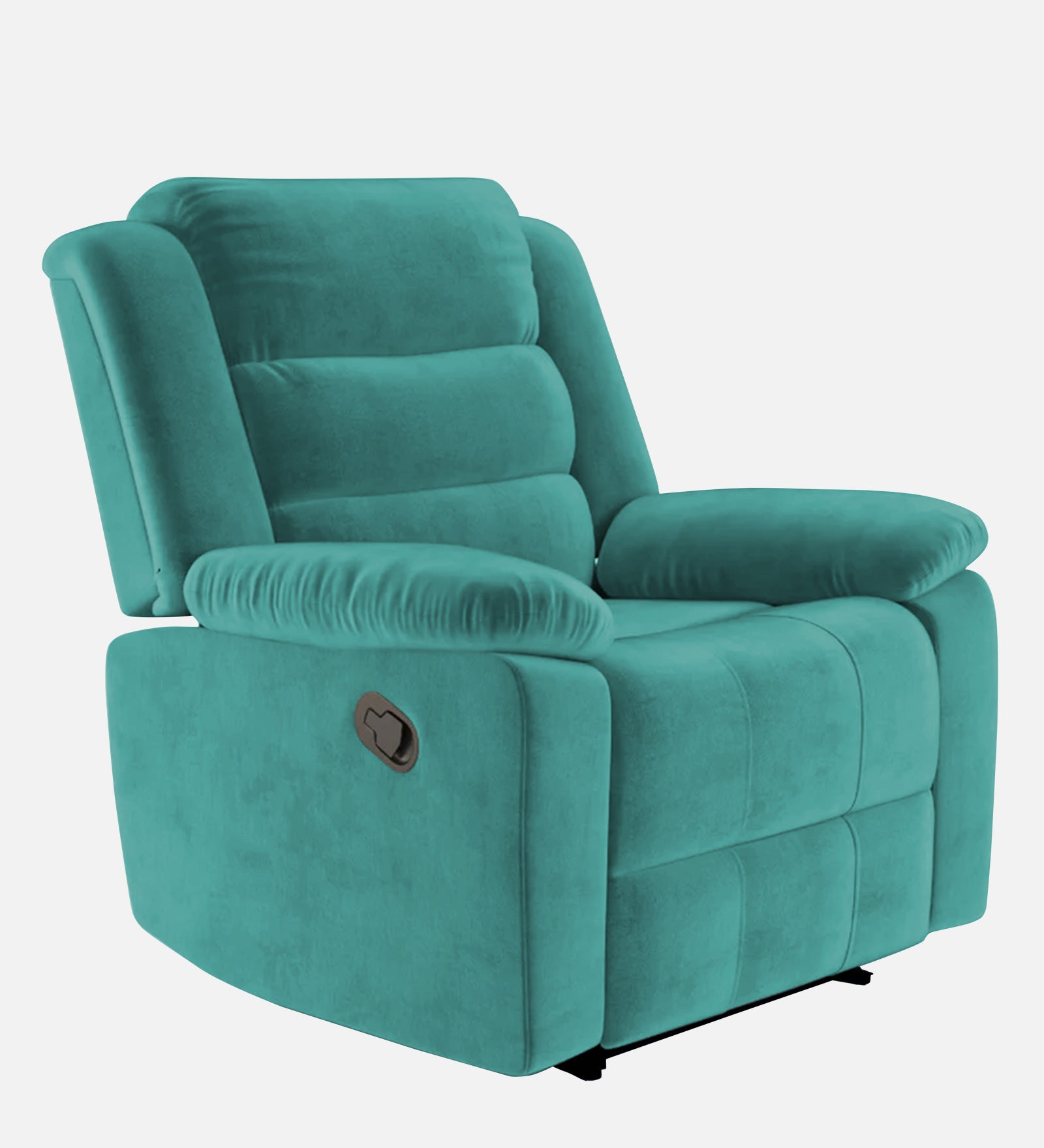 Erra 1 Seater Motorized Fabric Recliner - Sea Green - Side View by Febonic Living