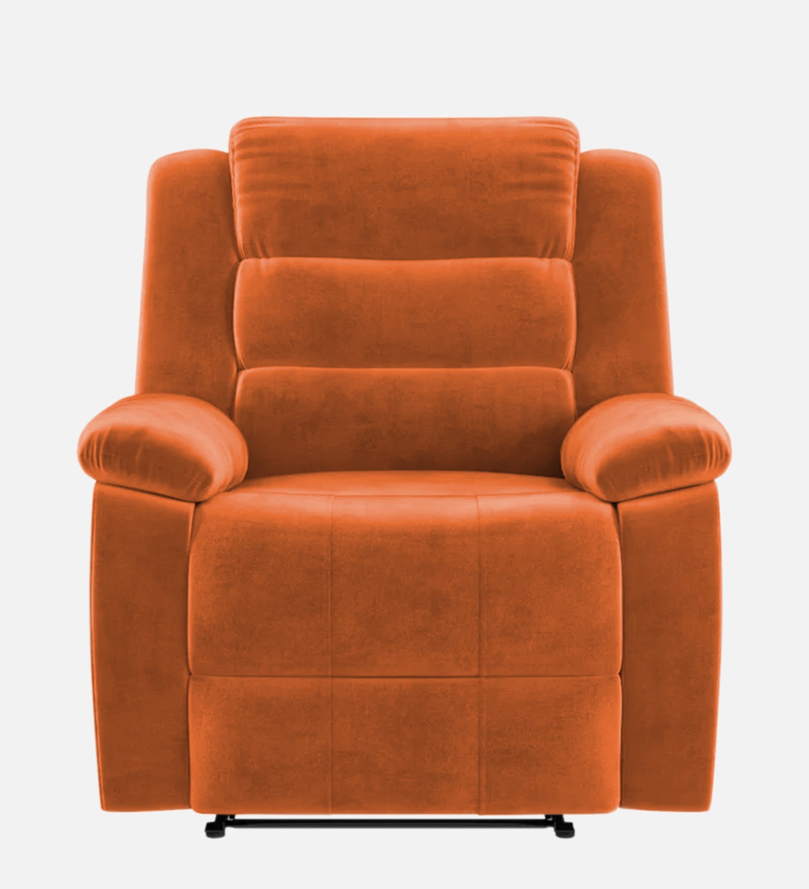 Erra 1 Seater Motorized Fabric Recliner - Vivid Orange - Front View by Febonic Living
