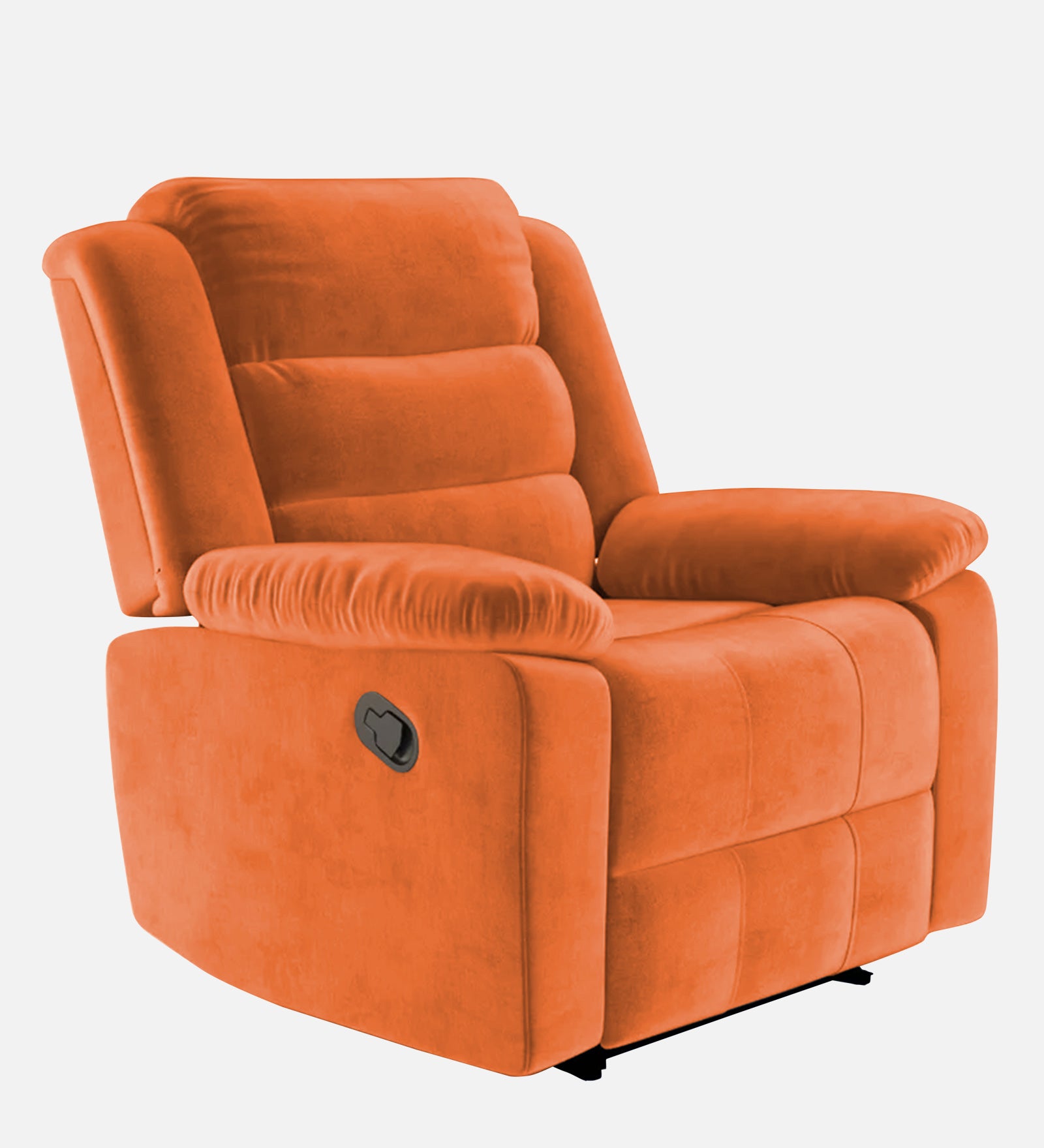 Erra 1 Seater Motorized Fabric Recliner - Vivid Orange - Side View by Febonic Living