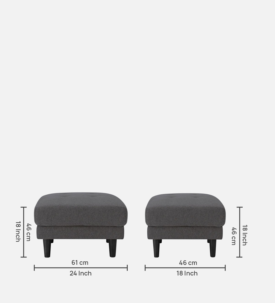 Marq Fabric Foot Stool In Charcoal Grey Colour - Febonic Living