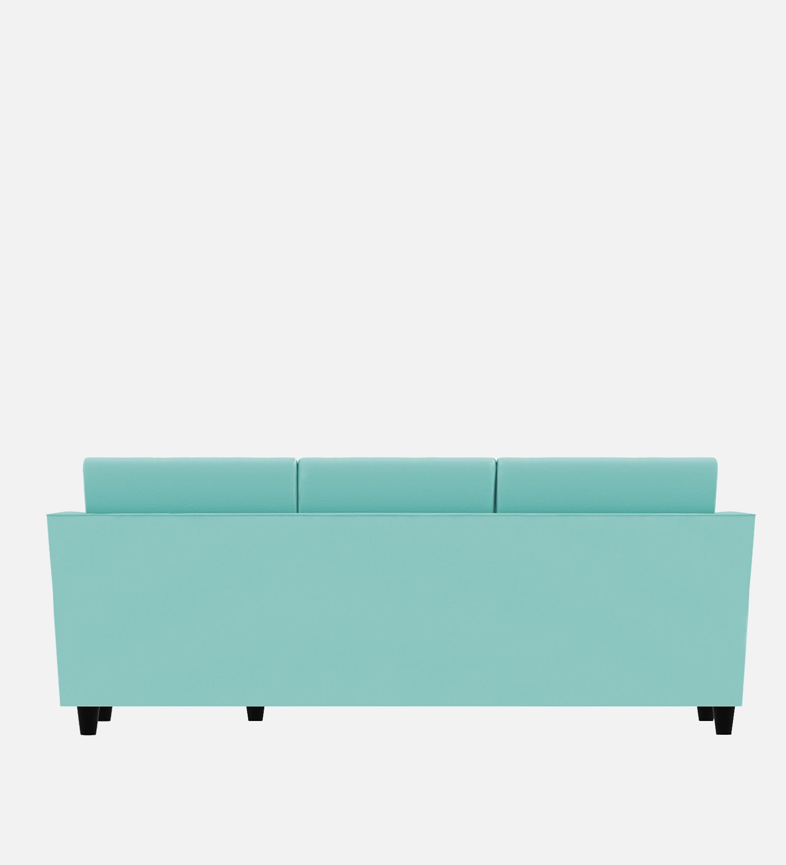 Bristo Velvet LHS Sectional Sofa 3 Seater + Ottoman in Barmunda Aqua Colour