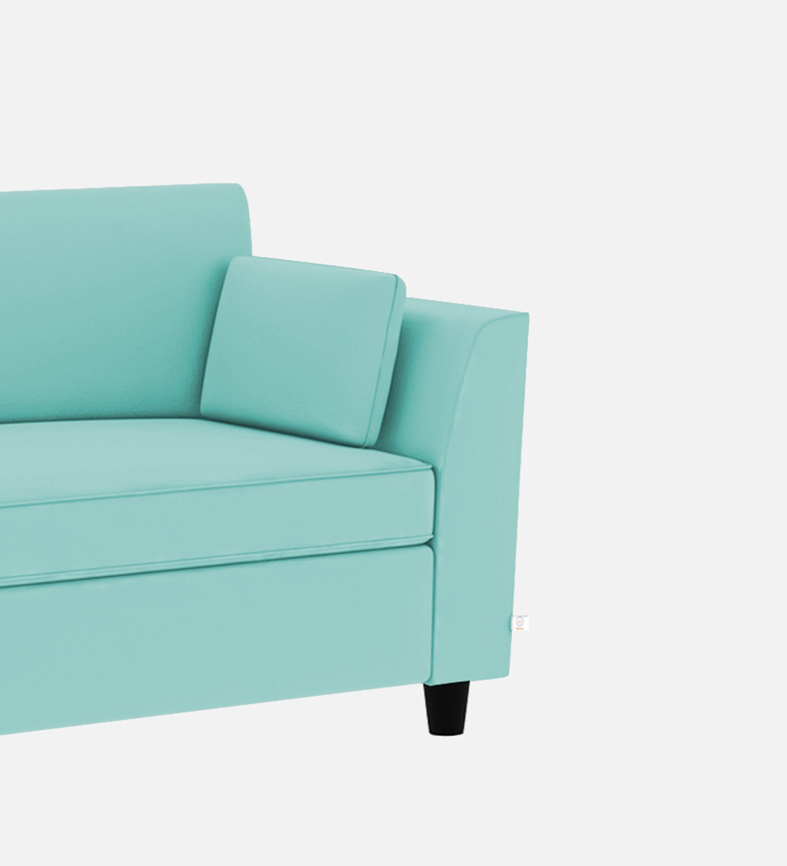 Bristo Velvet LHS Sectional Sofa 3 Seater + Ottoman in Barmunda Aqua Colour