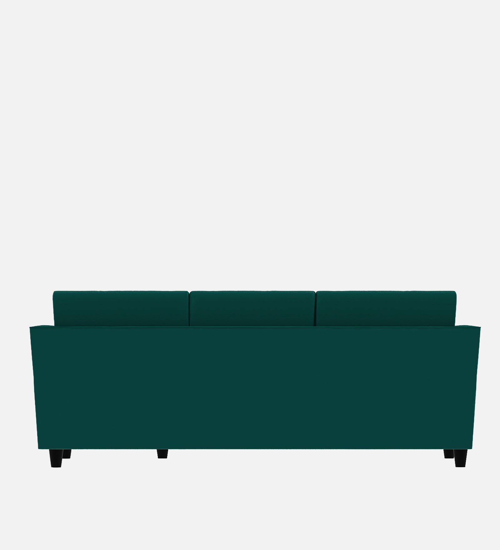 Bristo Velvet LHS Sectional Sofa 3 Seater + Ottoman  in Forest Green Colour