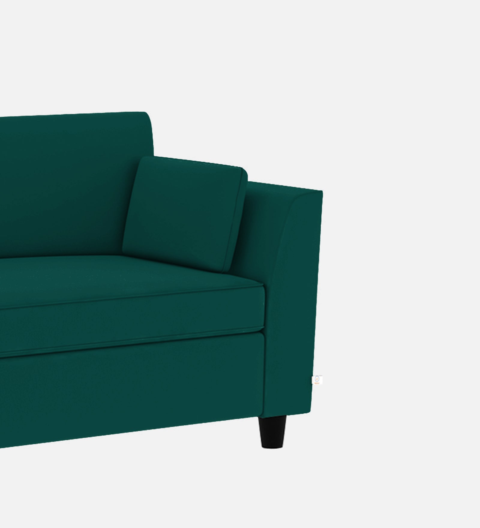 Bristo Velvet LHS Sectional Sofa 3 Seater + Ottoman  in Forest Green Colour