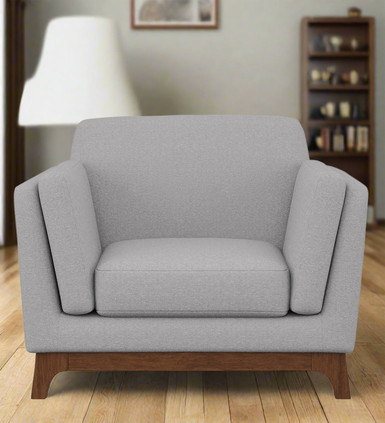 Candy Fabric 1 Seater Sofa In Dim Grey Colour