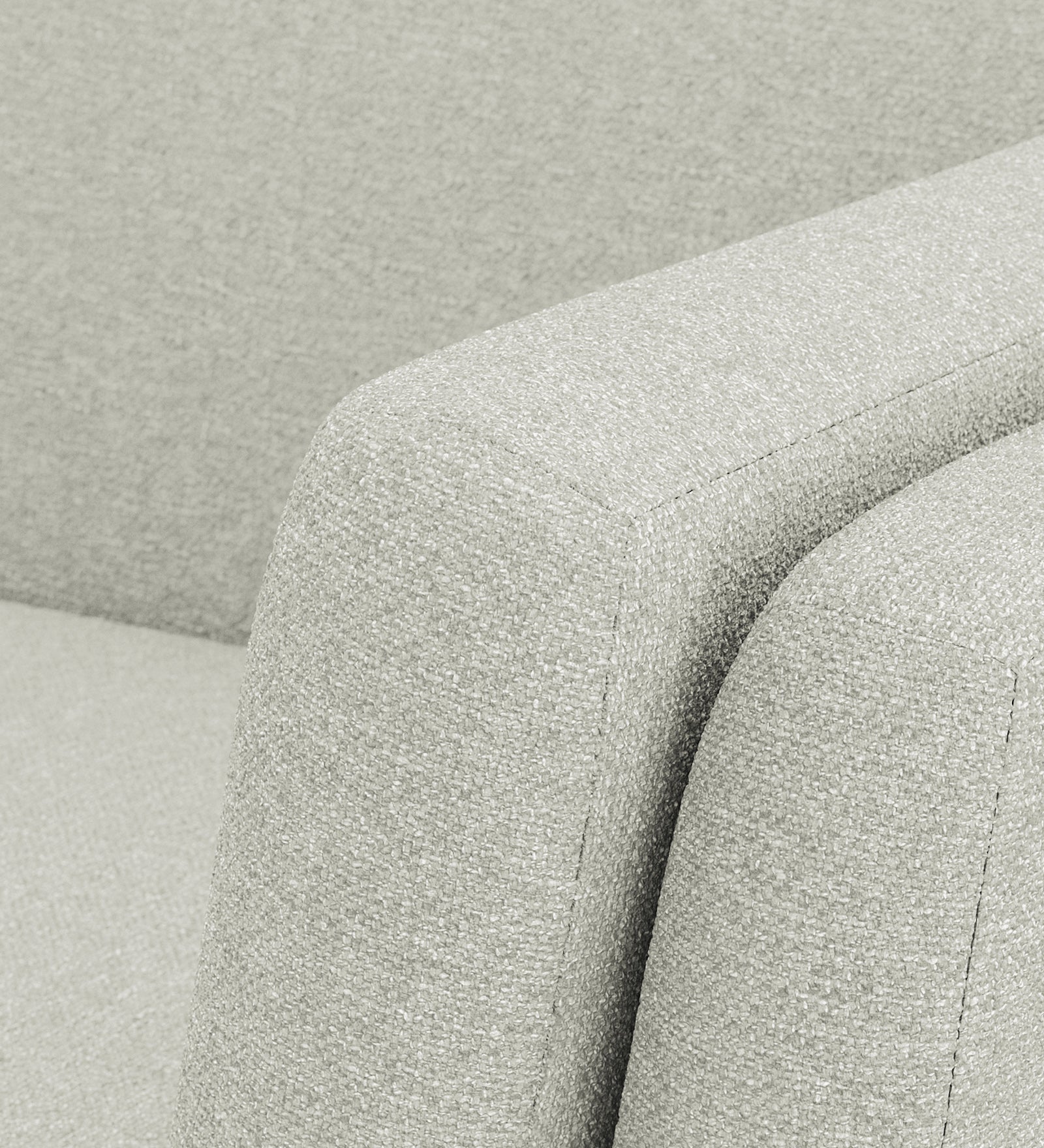 Candy Fabric 1 Seater Sofa In Pearl White Colour