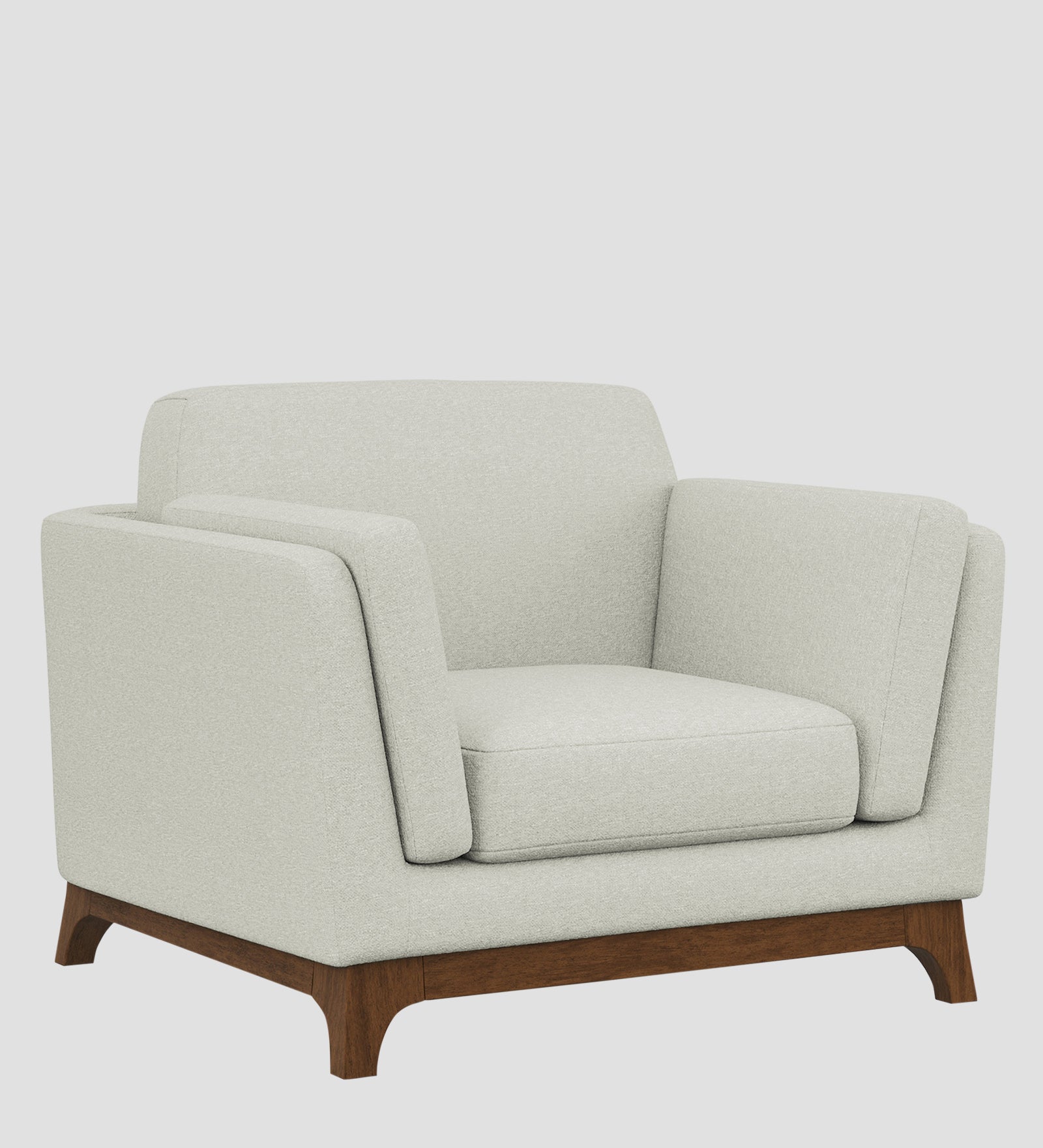 Candy Fabric 1 Seater Sofa In Pearl White Colour